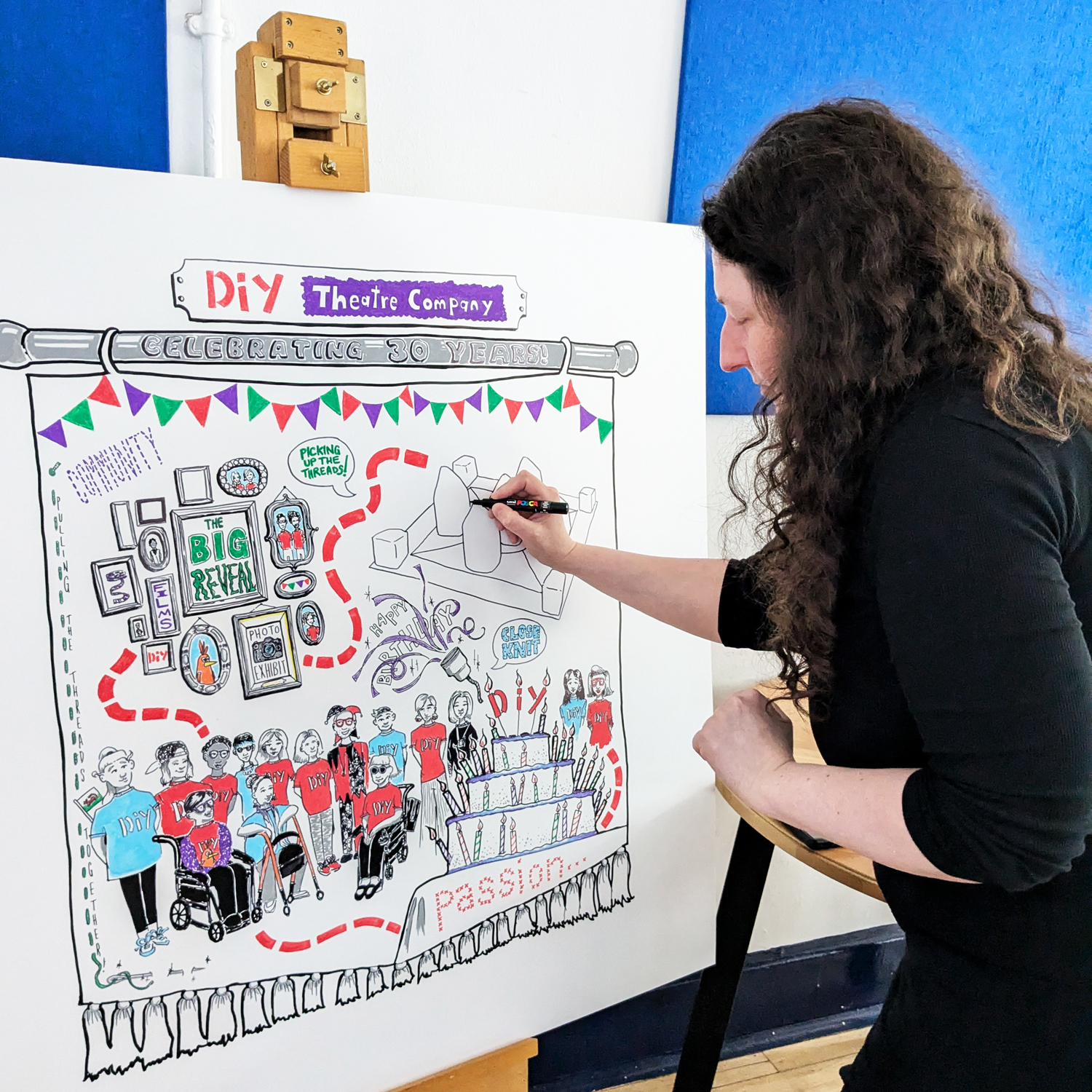 Beka scribing for DIY Theatre